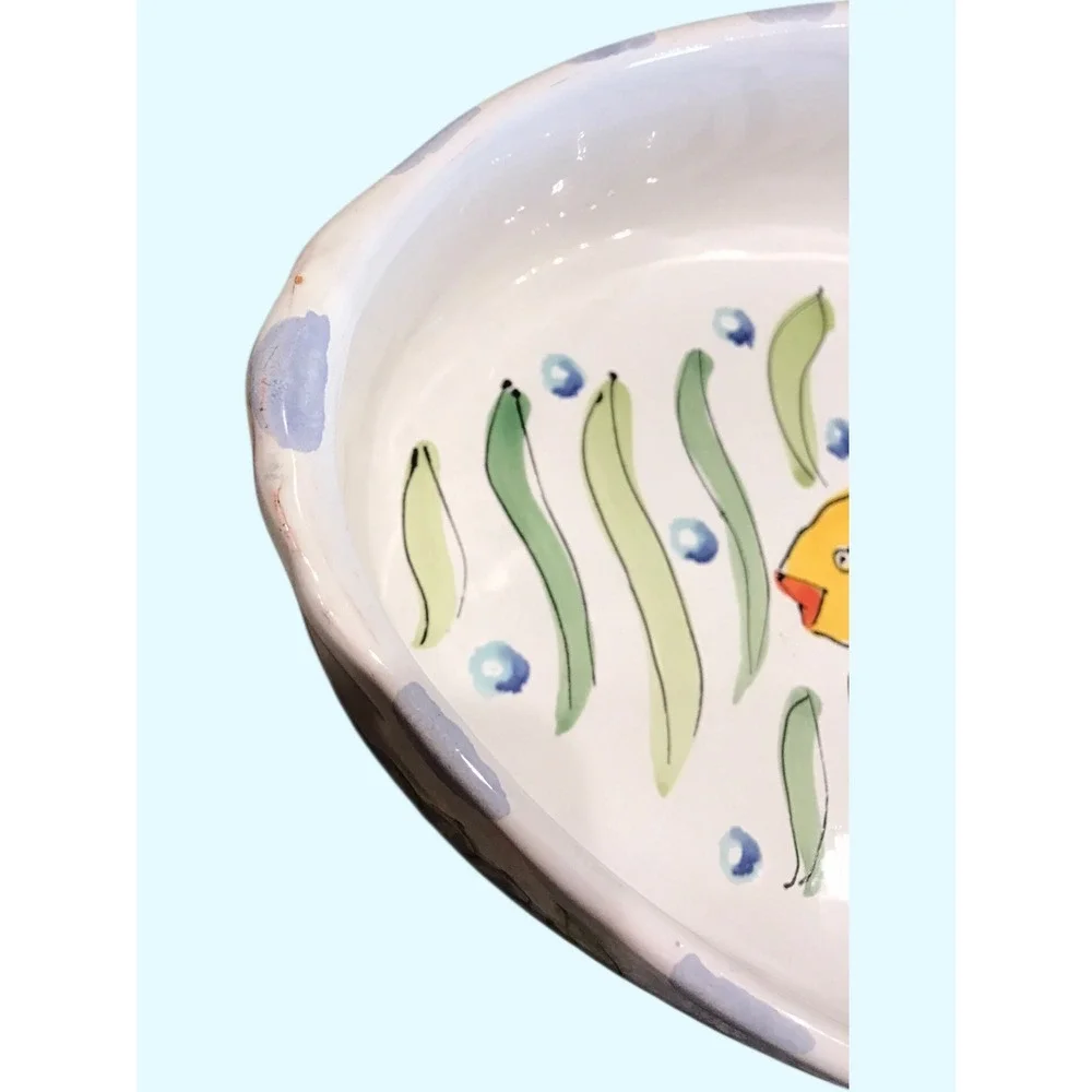 Vintage Hand‎ Painted Nautical Ceramic Oval Platter